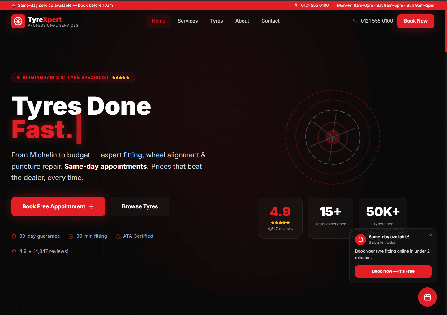 TyreXpert — Tyre Shop & Booking System