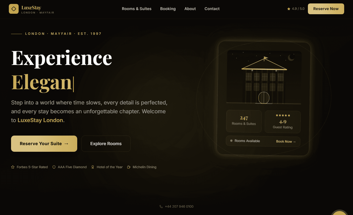LuxeStay — Luxury Hotel Booking System