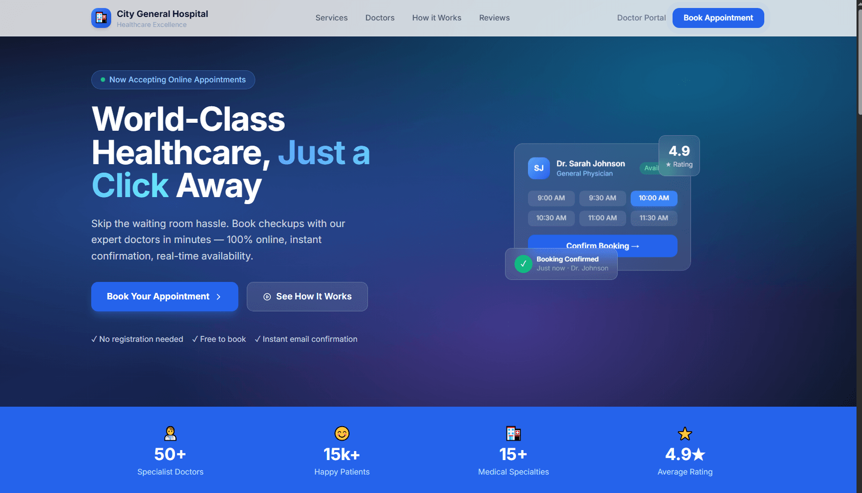 MediBook — Hospital Appointment Booking System