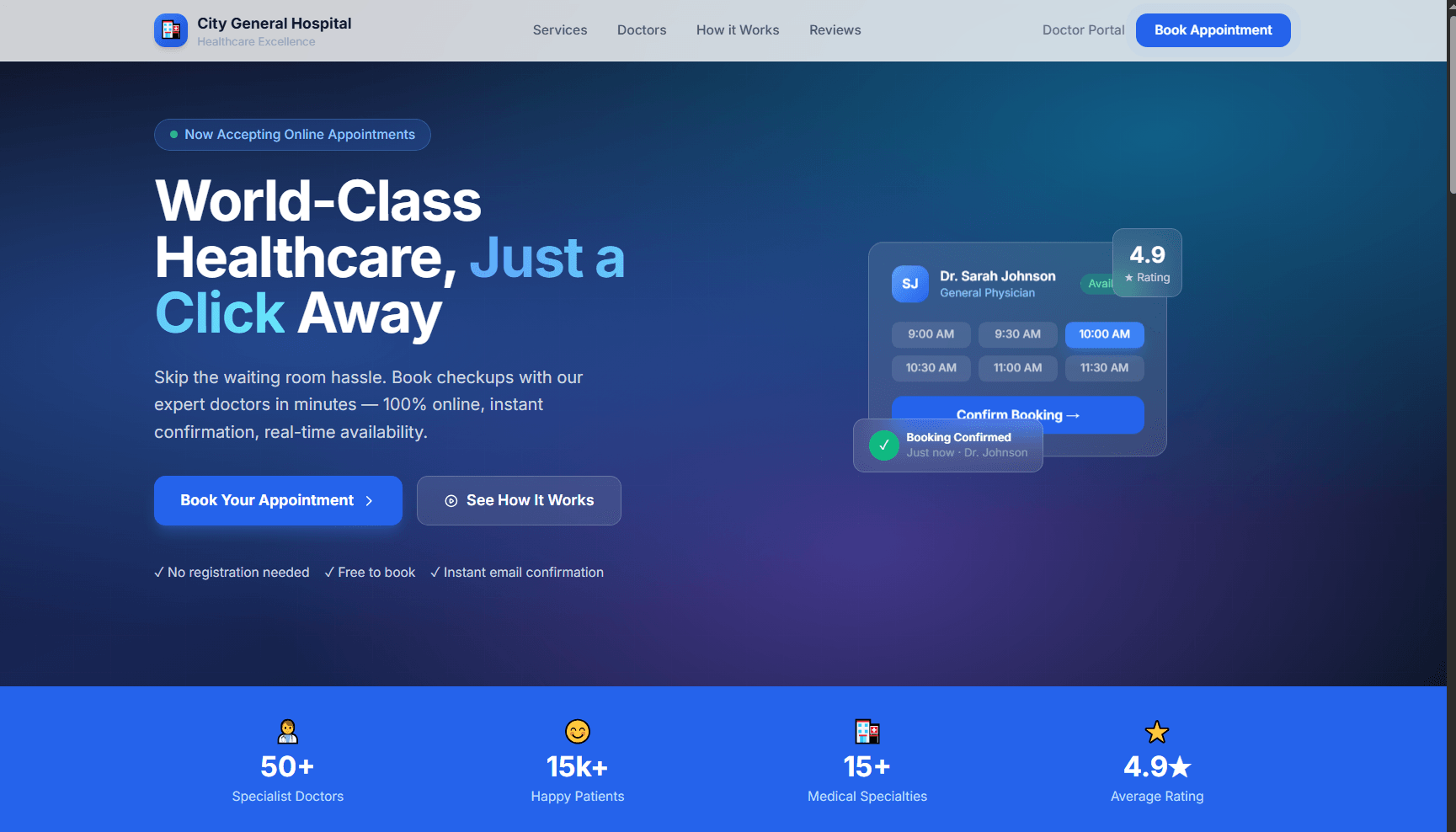 MediBook — Hospital Appointment Booking System