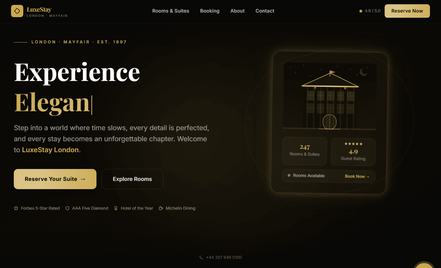 LuxeStay — Luxury Hotel Booking System