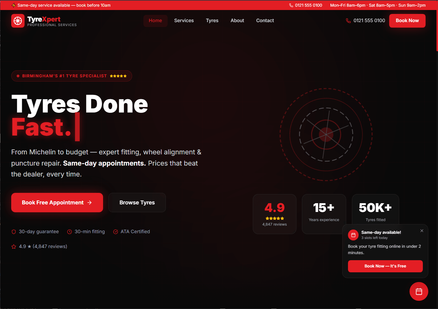 TyreXpert — Tyre Shop & Booking System