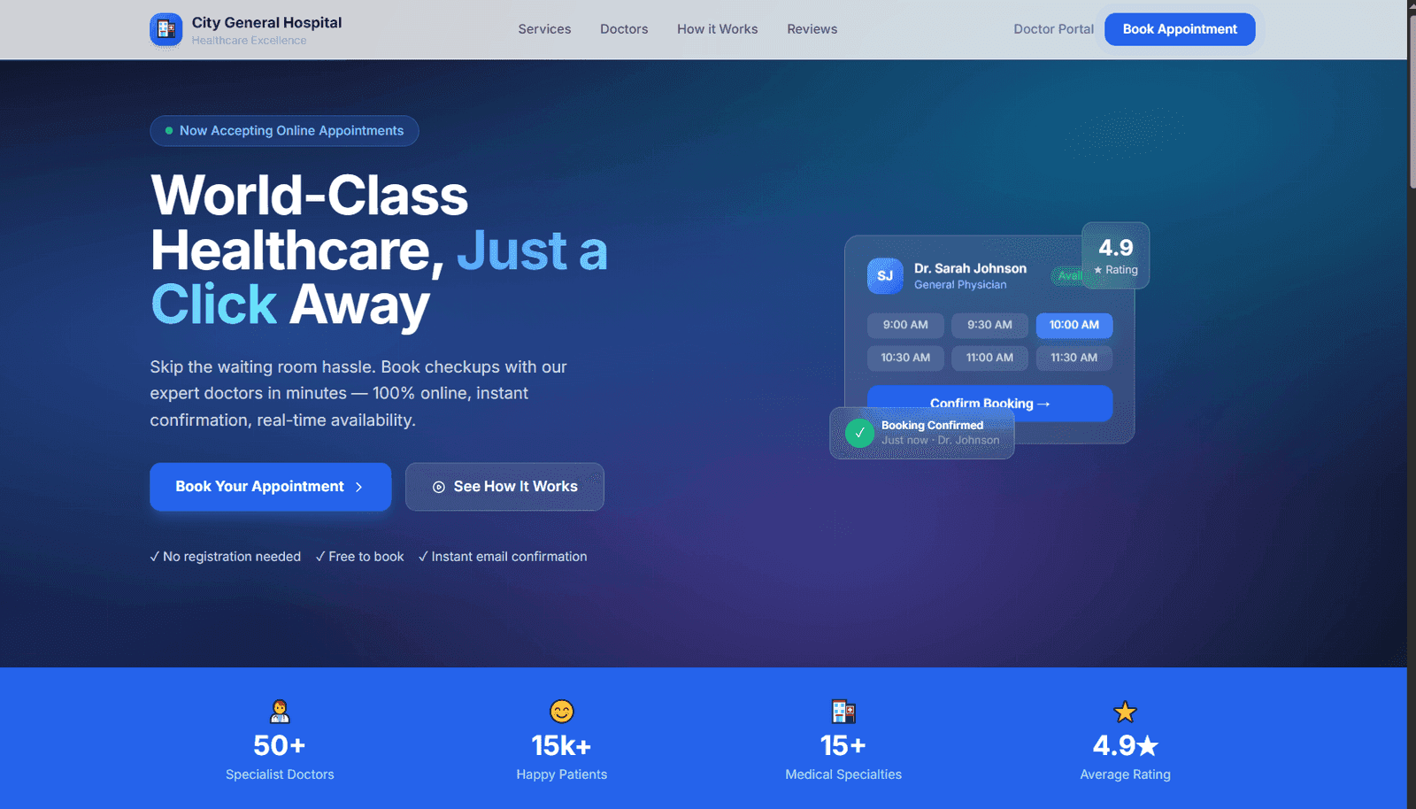 MediBook — Hospital Appointment Booking System