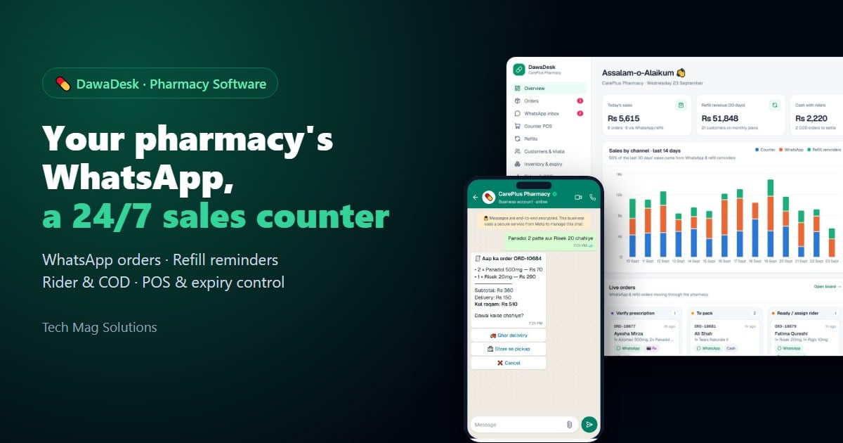 DawaDesk — WhatsApp Pharmacy Software