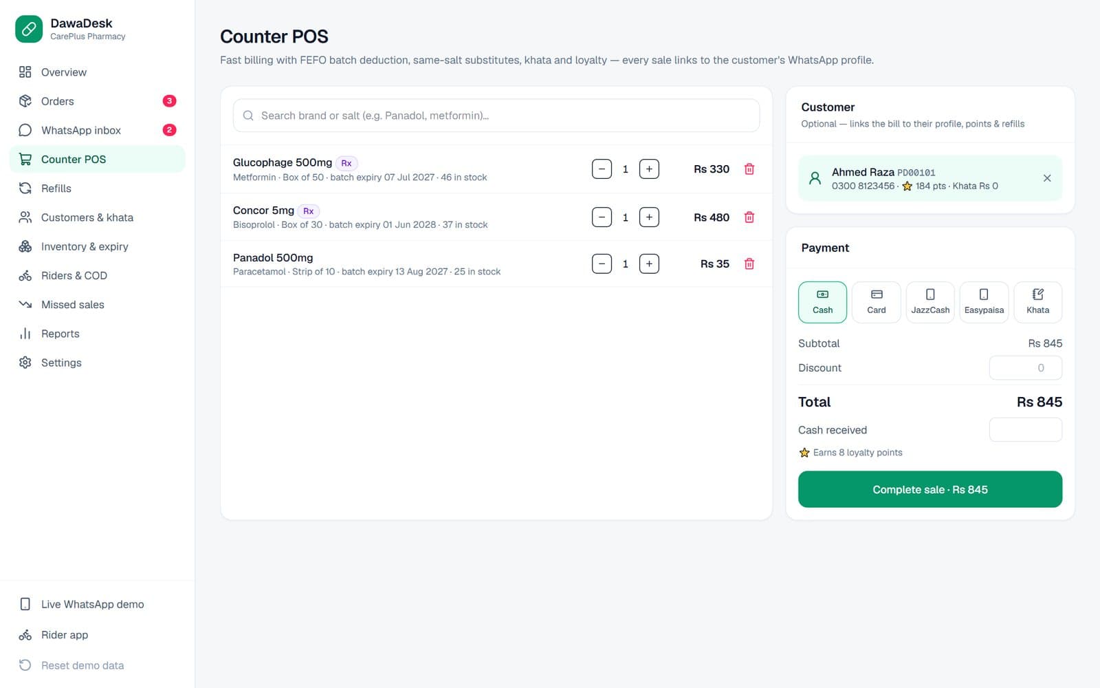 DawaDesk — Counter POS